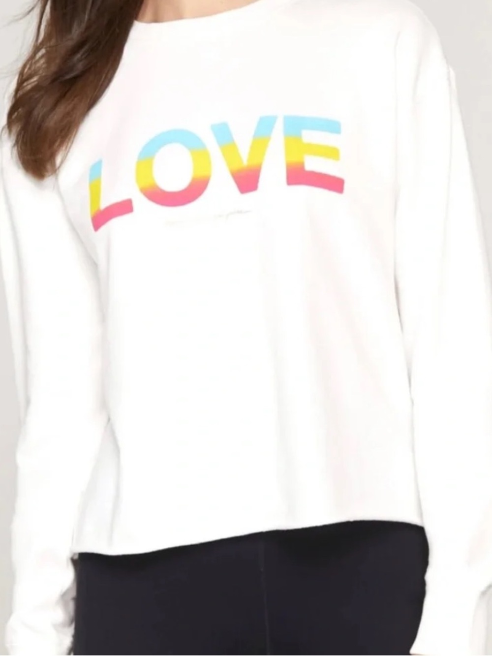 Spiritual Gangster Love Cropped Long Sleeve Top Size Small